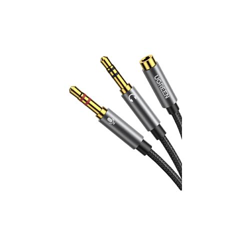 3.5mm Headphone Mic Audio Y Splitter Female to Dual Male Converter Adapter Cable Rent